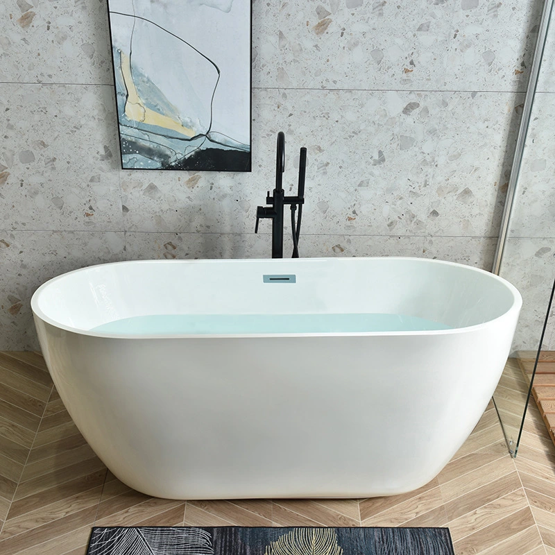 160cm Modern Soaking Acrylic Tub Shower Freestanding Acrylic Bathtub