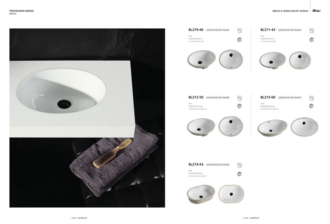 20-1/2" Cupc Bathroom Vanity Basin Under Counter Basin Undermount Sink Bl265-52