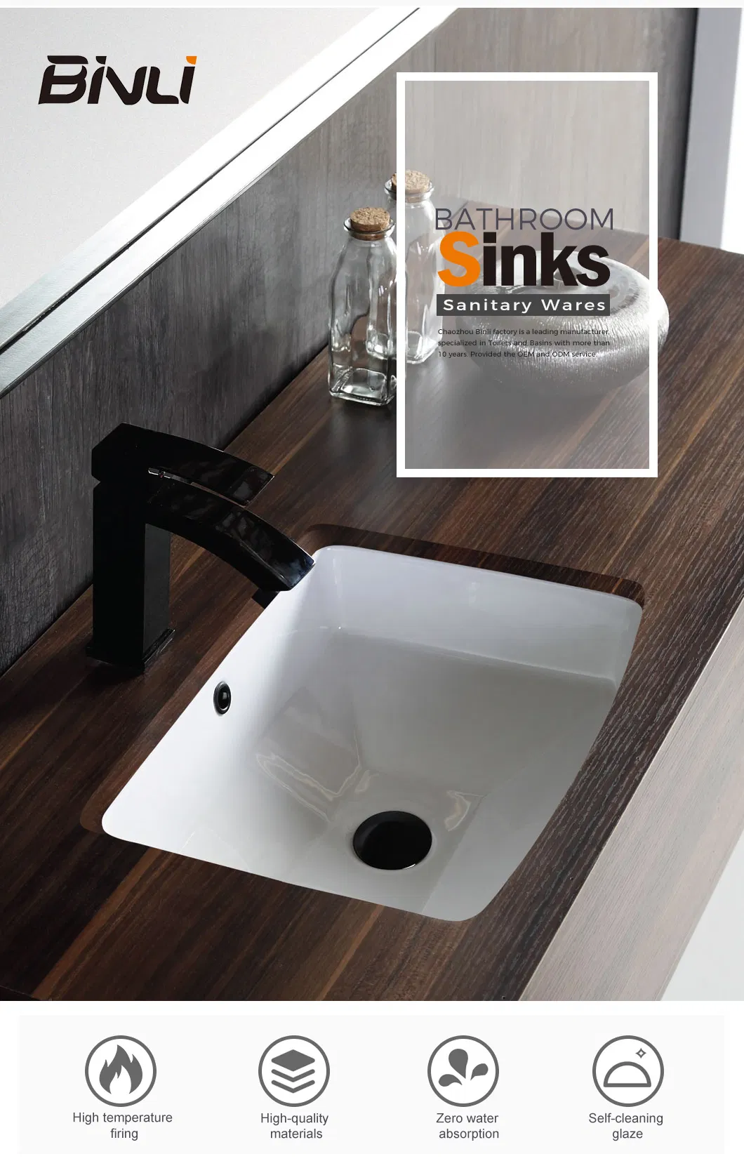 20 6/8 Inch W X14 1/2 Inch D X 8 1/4 Inch H Modern Rectangular Undermount Vanity Sink Porcelain Ceramic Lavatory Bathroom Sink, White with Overflow