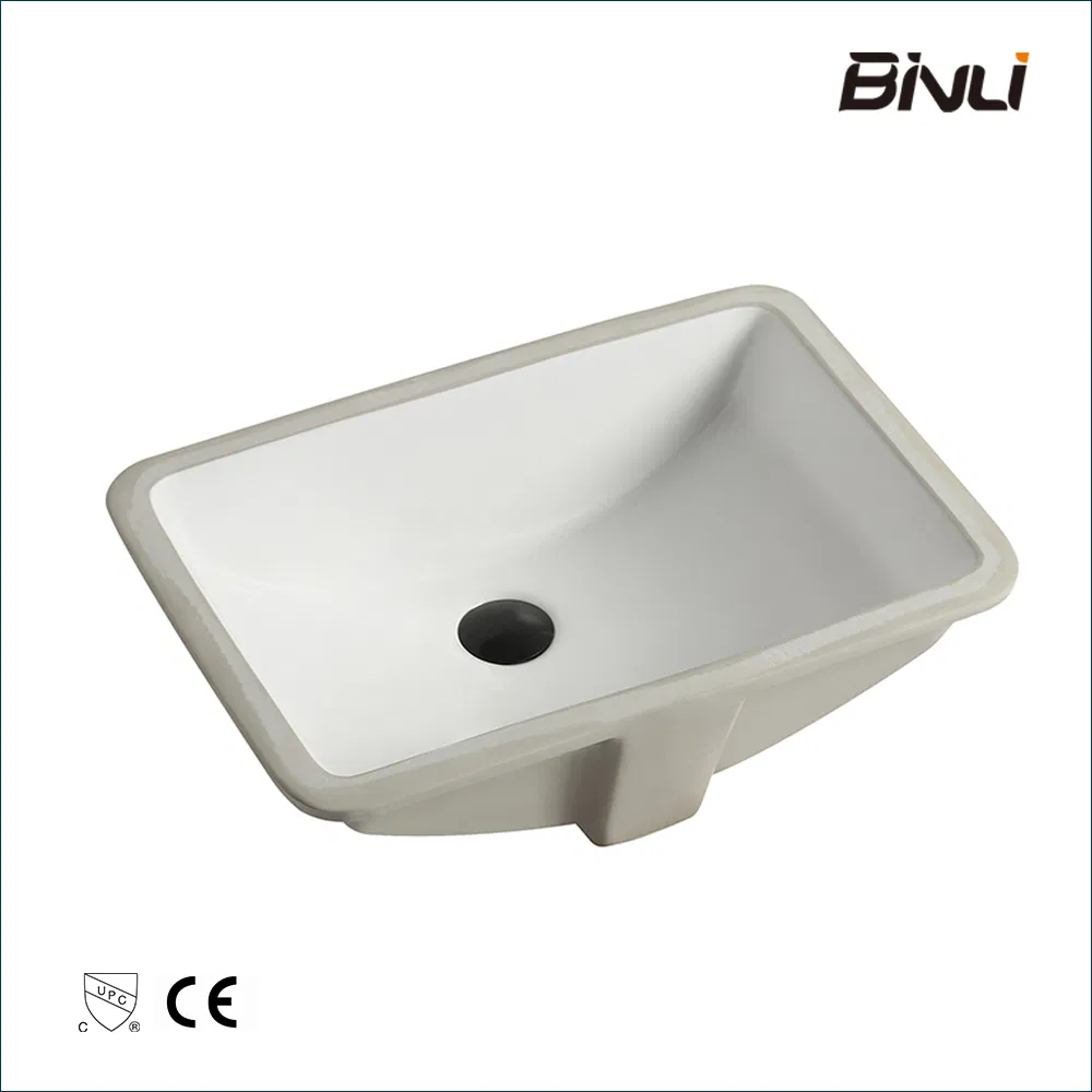 20 6/8 Inch W X14 1/2 Inch D X 8 1/4 Inch H Modern Rectangular Undermount Vanity Sink Porcelain Ceramic Lavatory Bathroom Sink, White with Overflow