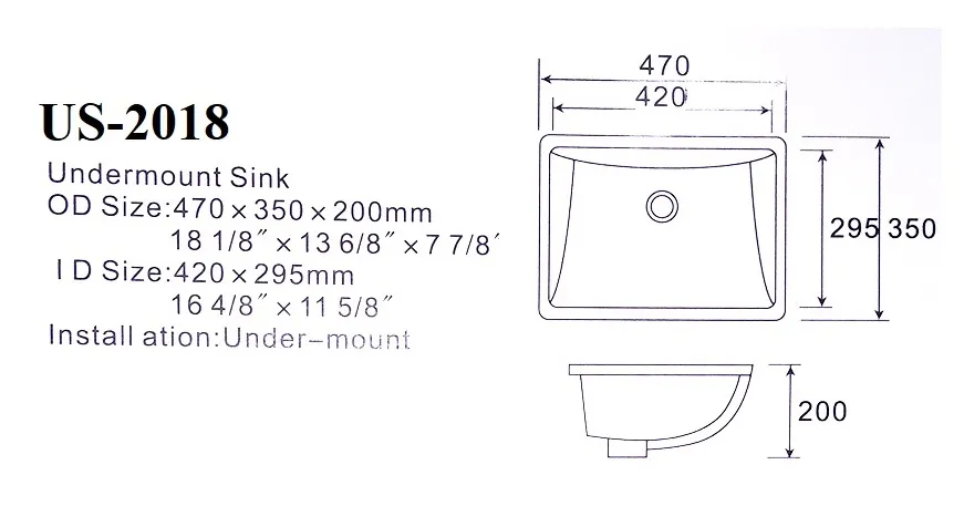 2018 White Rectangular Porcelain Sink, Wash Basin, Lavabo Sink