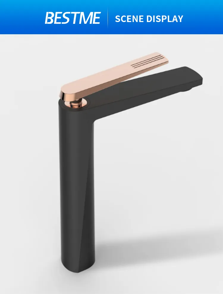 2021 Kaiping New Design Black Top Sanitary Ware Bathroom Basin Sink Water Faucet (BF-A15380KR)