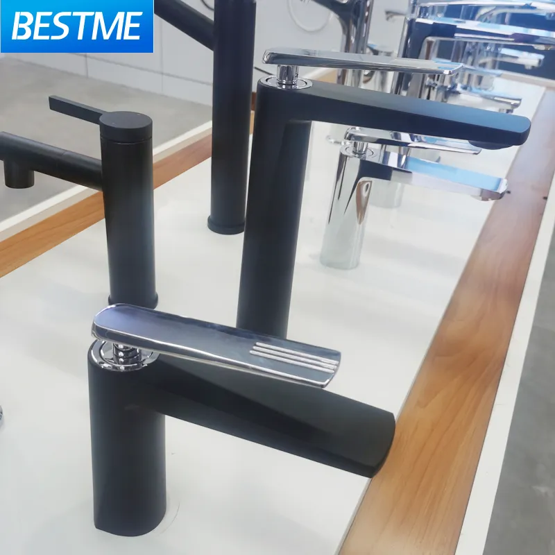 2021 Kaiping New Design Black Top Sanitary Ware Bathroom Basin Sink Water Faucet (BF-A15380KR)