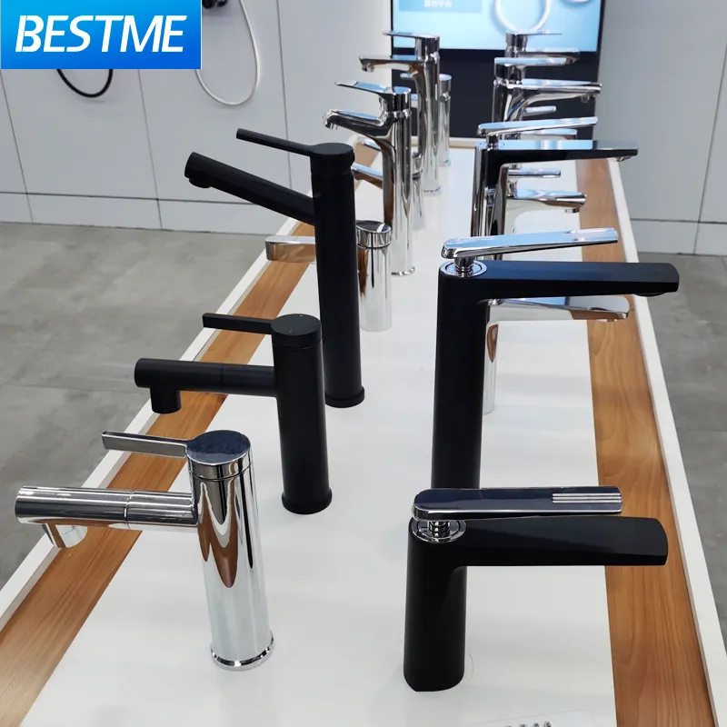 2021 Kaiping New Design Black Top Sanitary Ware Bathroom Basin Sink Water Faucet (BF-A15380KR)