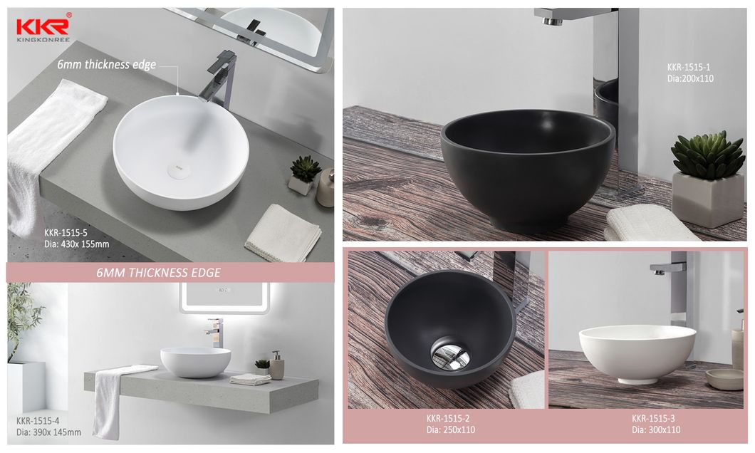 2021 Latest Design Countertop Standing Sink Italian White Marble Sink/Basin for Hotel