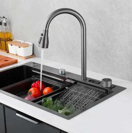 How Does a Waterfall-Style Dual-Button Kitchen Faucet Improve Everyday Kitchen Performance?