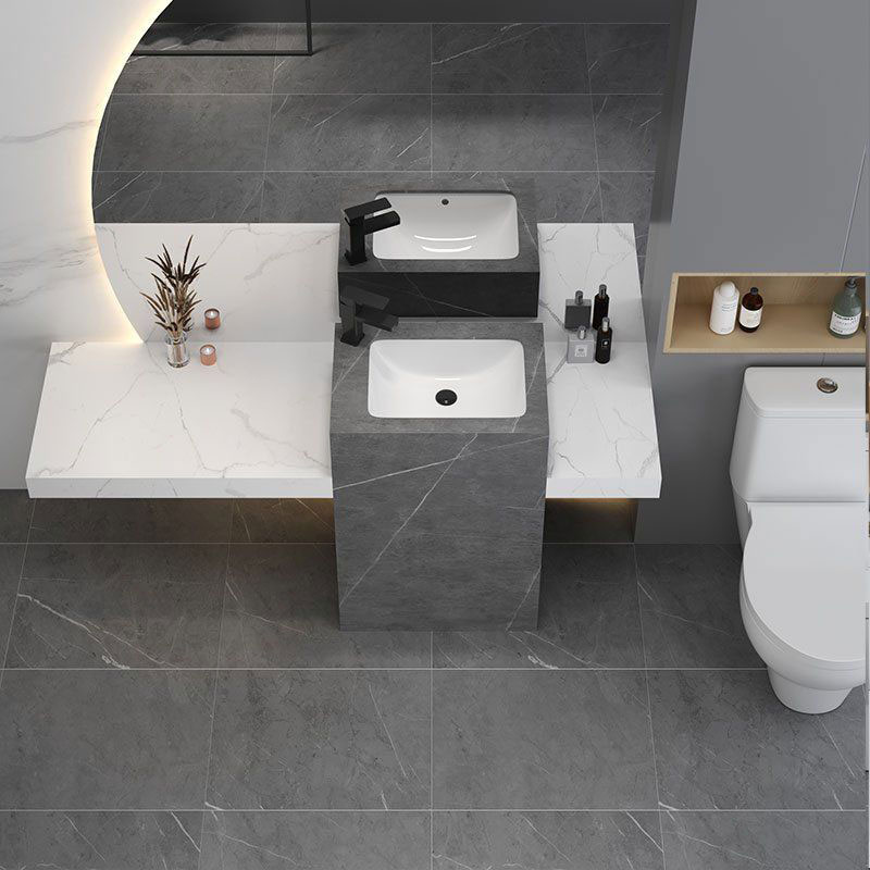 How Can a Rock Slab Column Type Ceramic Seamless Wash Basin Transform a Modern Bathroom?
