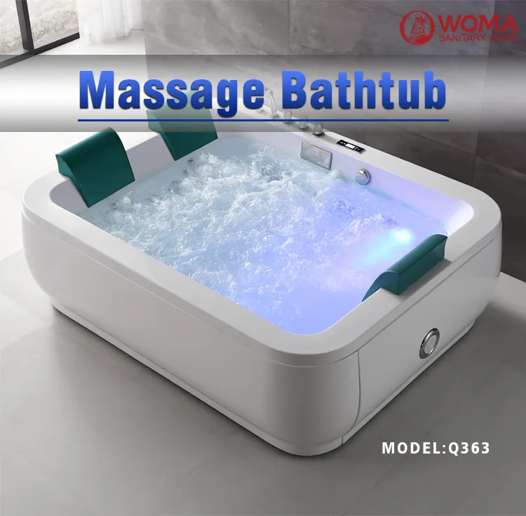 3 Persons Jacuzzi Large Size Freestanding Hot Tub SPA Acrylic Bath Massage Bathtub Whirlpool