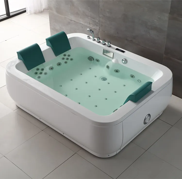 3 Persons Jacuzzi Large Size Freestanding Hot Tub SPA Acrylic Bath Massage Bathtub Whirlpool