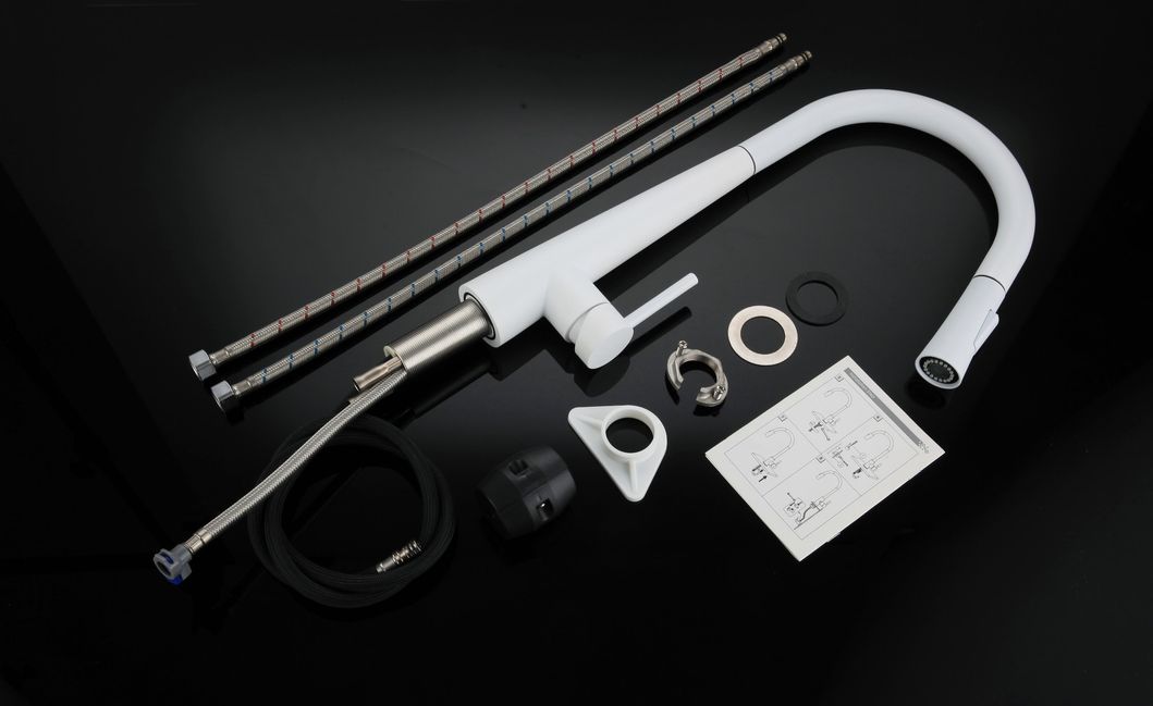 304 Stainless Steel Sink Water Faucets Black Pull out Kitchen Faucet