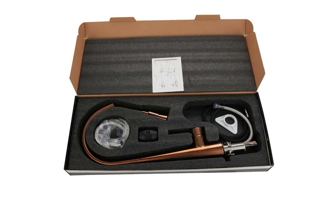 304 Stainless Steel Sink Water Faucets Rose Gold Pull out Kitchen Mixer Faucet