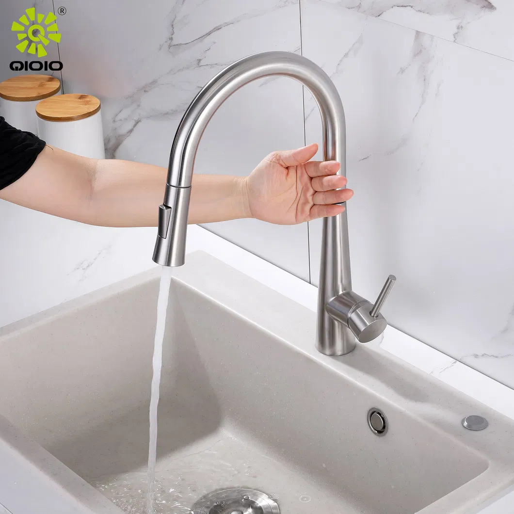 304 Stainless Steel Touch Sensor Pull out Kitchen Mixer Faucet