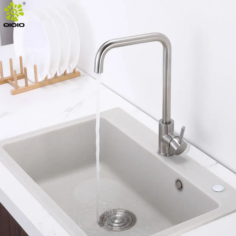 360 Rotating 304 Stainless Steel Hot and Cold Mixer Kitchen Faucet