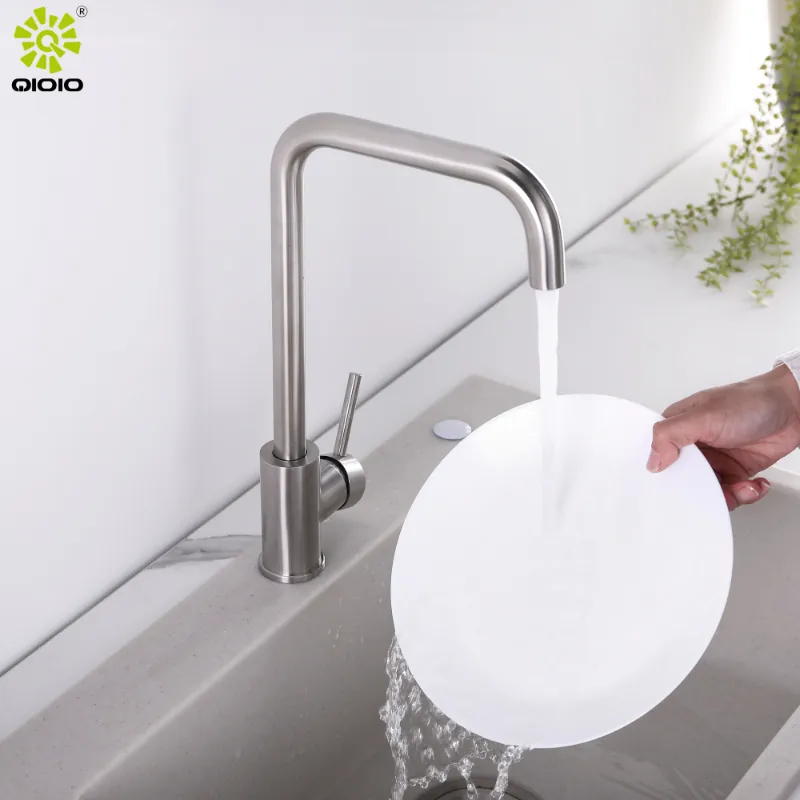 360 Rotating 304 Stainless Steel Hot and Cold Mixer Kitchen Faucet