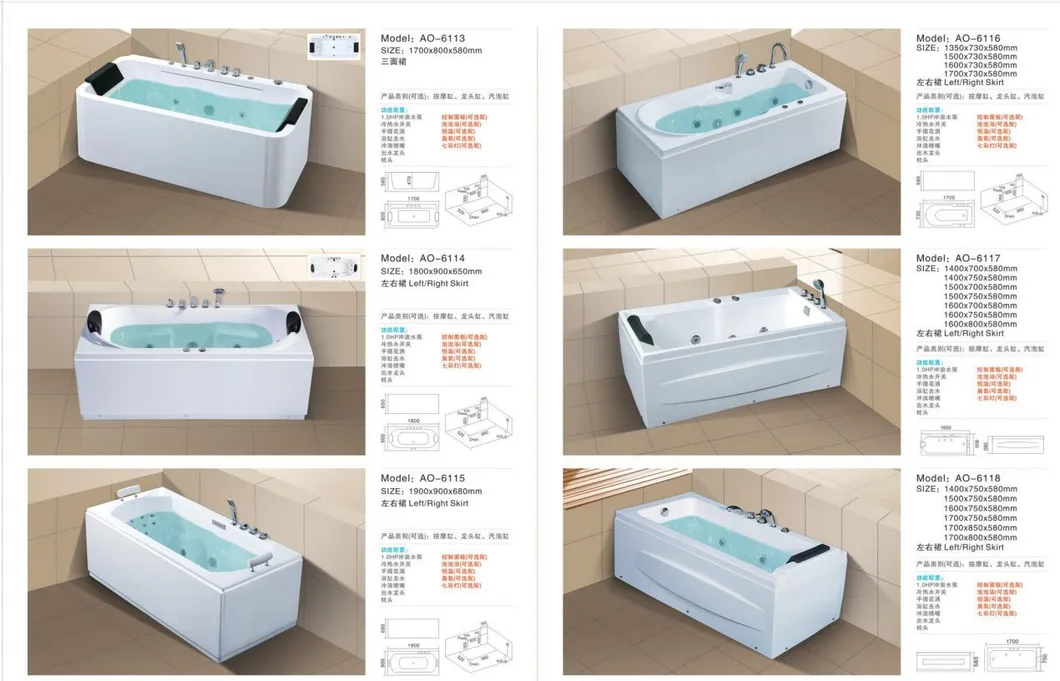Acrylic Skirted Material Freestanding Soaking Bathtub