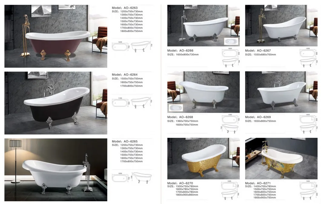 Acrylic Skirted Material Freestanding Soaking Bathtub