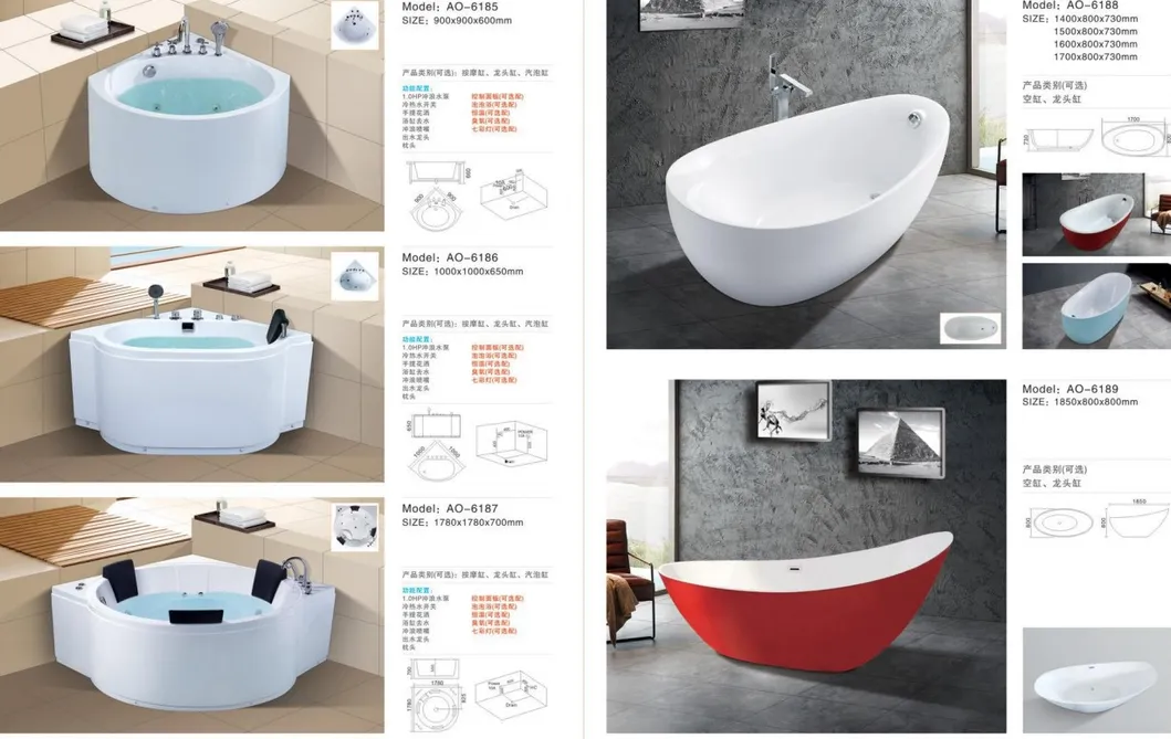 Acrylic Skirted Material Freestanding Soaking Bathtub