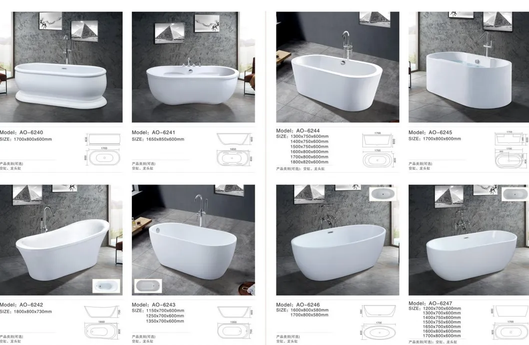 Acrylic Skirted Material Freestanding Soaking Bathtub