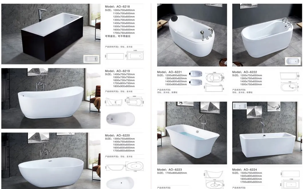 Acrylic Skirted Material Freestanding Soaking Bathtub