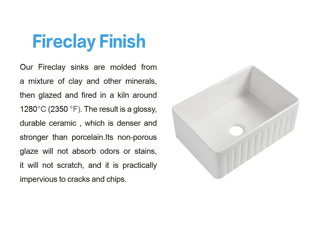 Apron Kitchen Sink with Cupc Certificate, Fireclay Ceramic Sanitary Wares Farmhouse Wash Sink