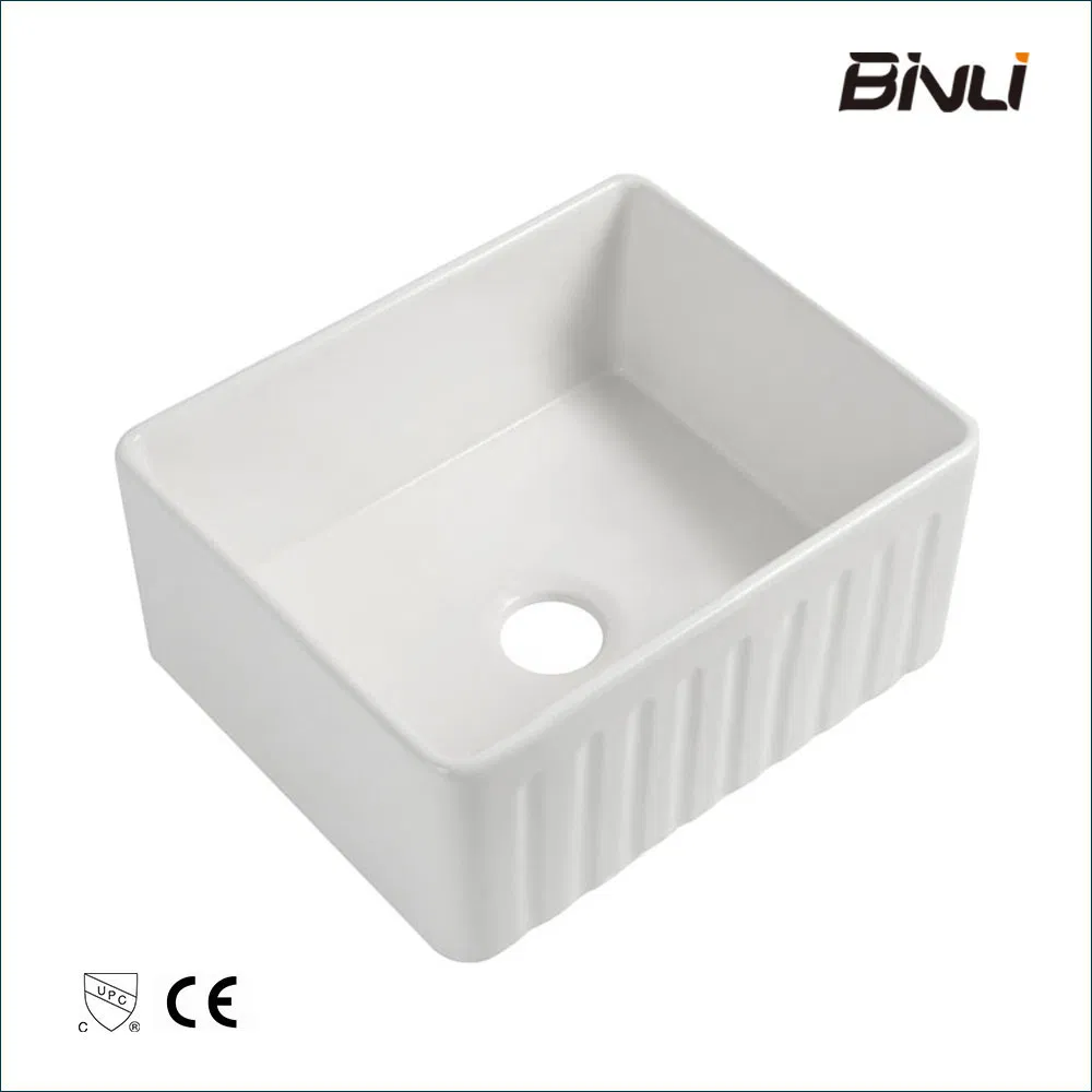 Apron Kitchen Sink with Cupc Certificate, Fireclay Ceramic Sanitary Wares Farmhouse Wash Sink