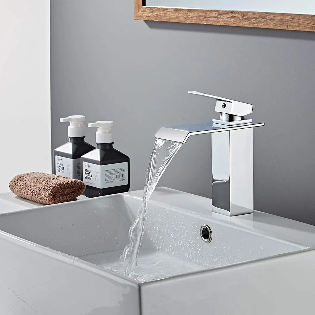 Aquacubic 2021 Modern Solid Brass Best Taps Faucet Single Mixer Bathroom Basin Sink Taps Chrome Basin Faucet