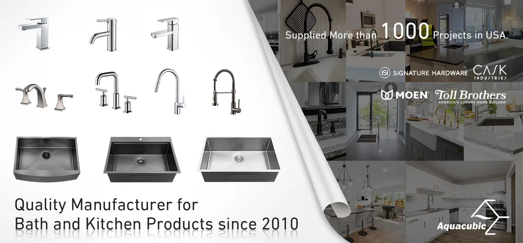 Aquacubic Cupc Certified Chrome Waterfall Bathroom Basin Water Faucet