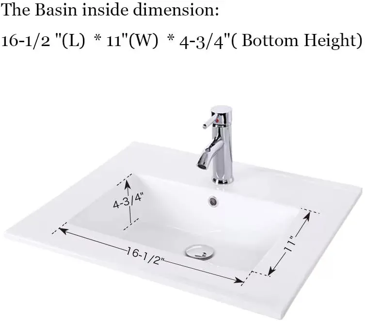 Aquacubic Modern Ceramic Top Mount Upc Certificate Bathroom Sink