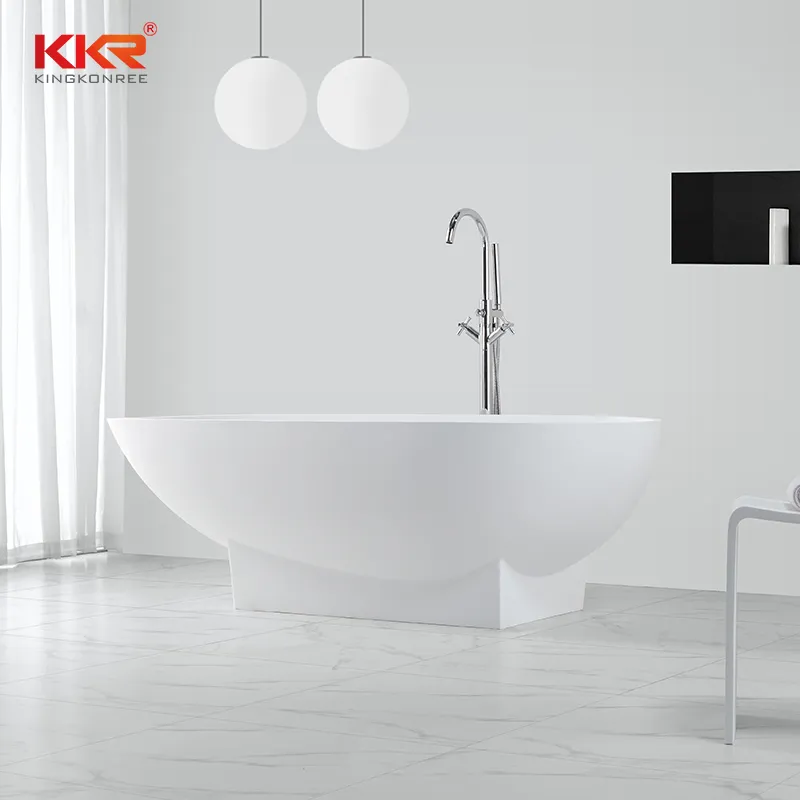 Artificial Stone Small Size Freestanding Bathtub Bathroom Soaking Tub