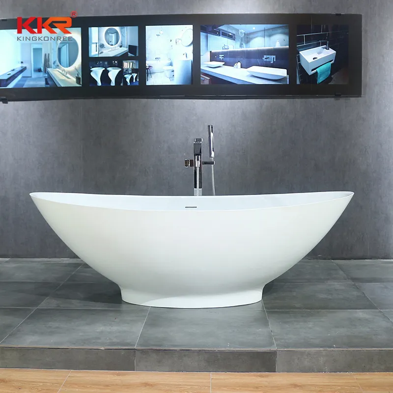 Artificial Stone Small Size Freestanding Bathtub Bathroom Soaking Tub