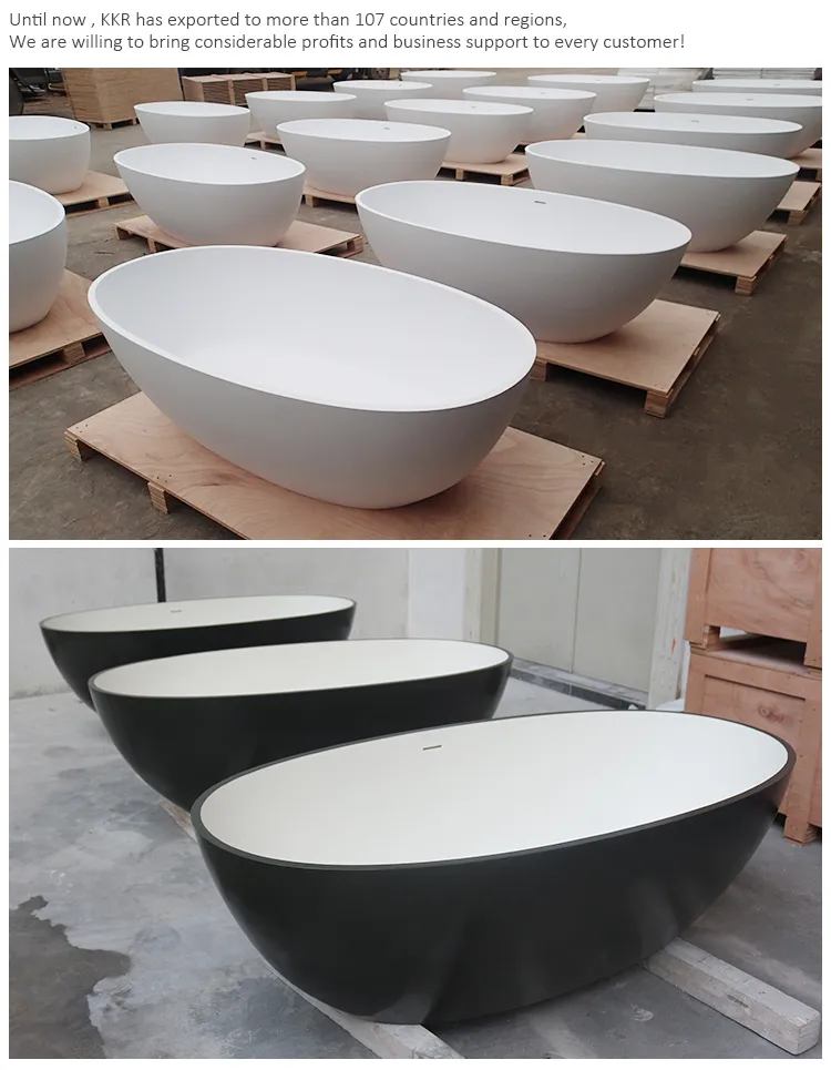 Artificial Stone Small Size Freestanding Bathtub Bathroom Soaking Tub