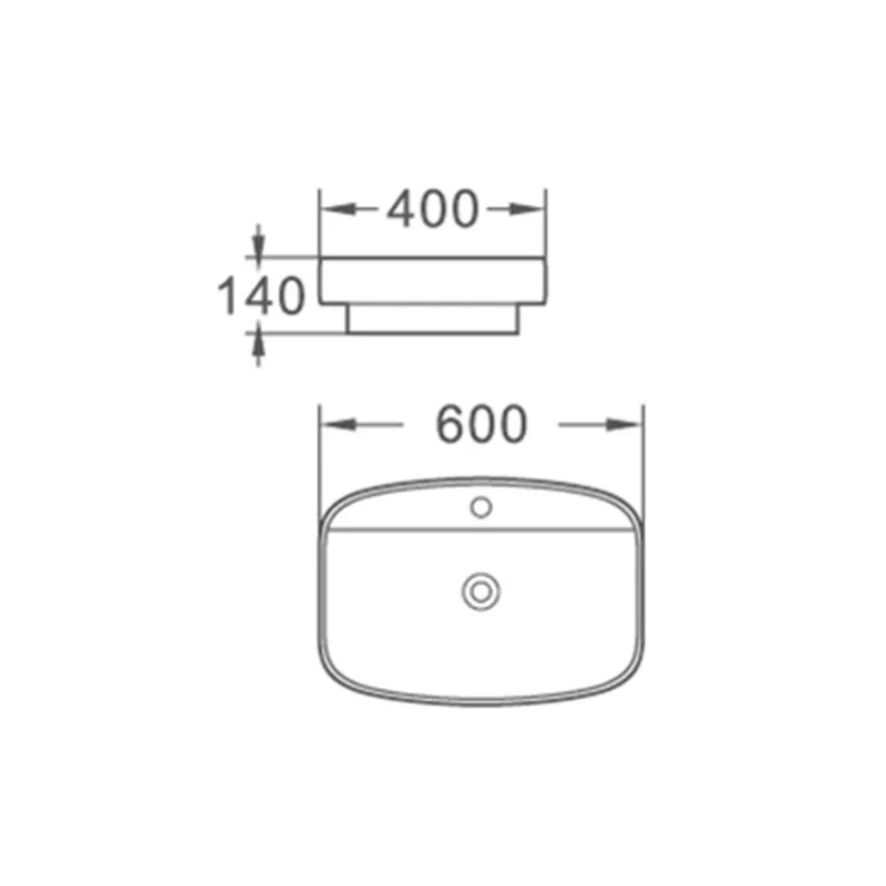 Bathroom Big Green Color Ceramic Above Counter Mounting Basin (436-60)