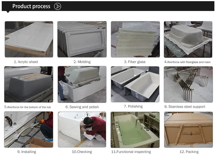 Bathroom Sanitary Ware Acrylic SPA Whirlpool Bathtub (Q363)
