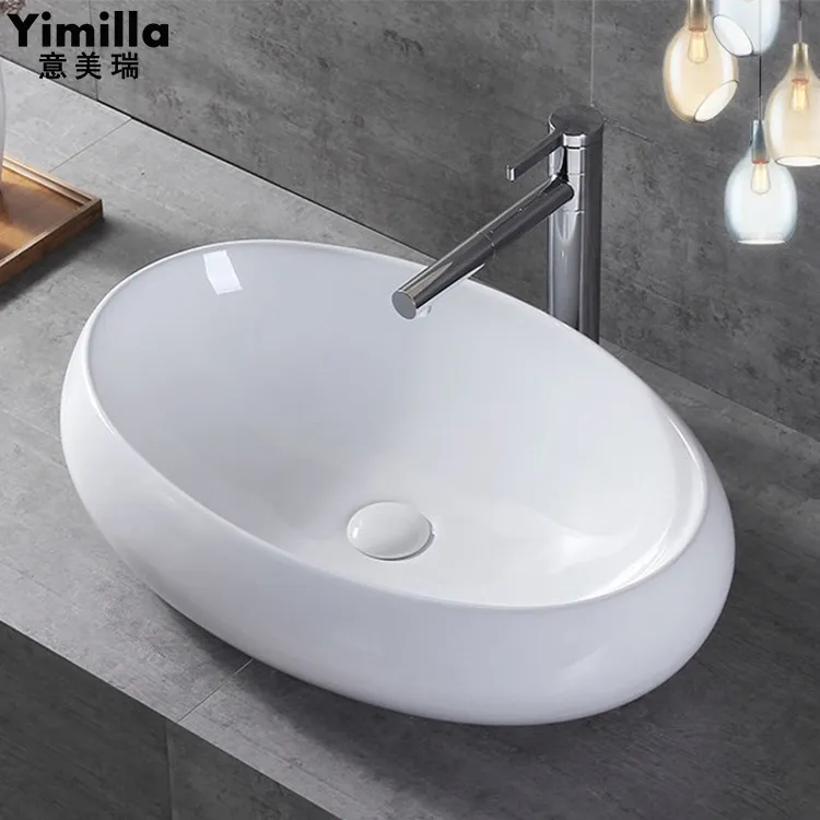 Bathroom Vanity Counter Top Oval Shape Black Wash Basin