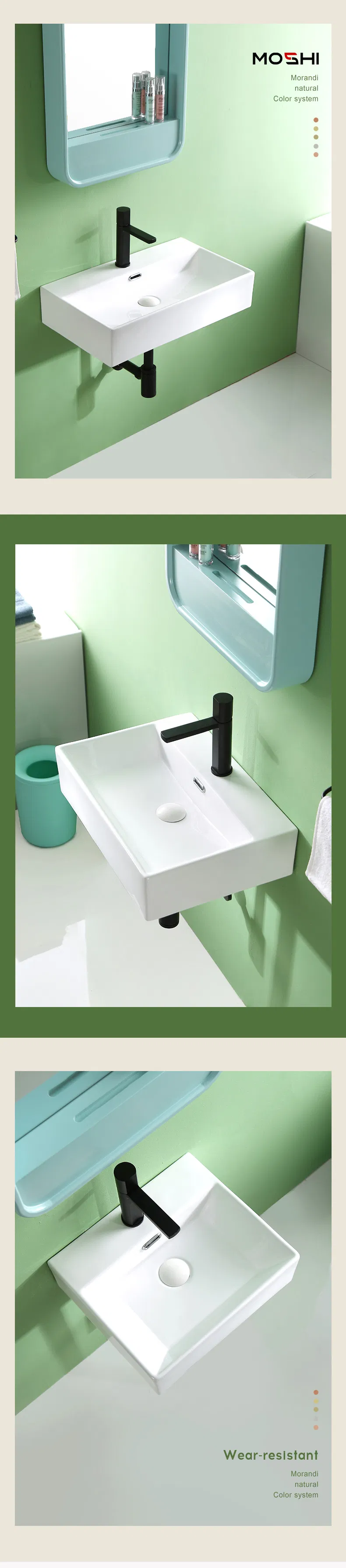 Bathroom Vessel Sink and Pop up Drain Combo, Rectangle Above Counter White Porcelain Ceramic Bathroom Vessel Vanity Sink Washing Art Basin, Overflow Type