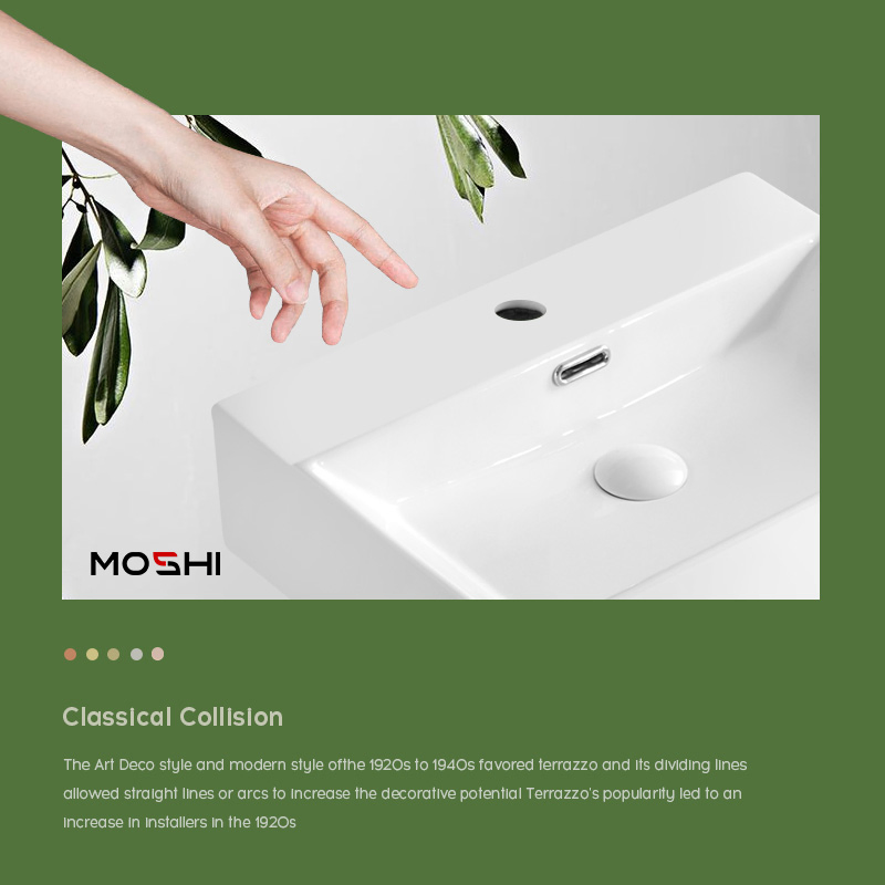 Bathroom Vessel Sink and Pop up Drain Combo, Rectangle Above Counter White Porcelain Ceramic Bathroom Vessel Vanity Sink Washing Art Basin, Overflow Type