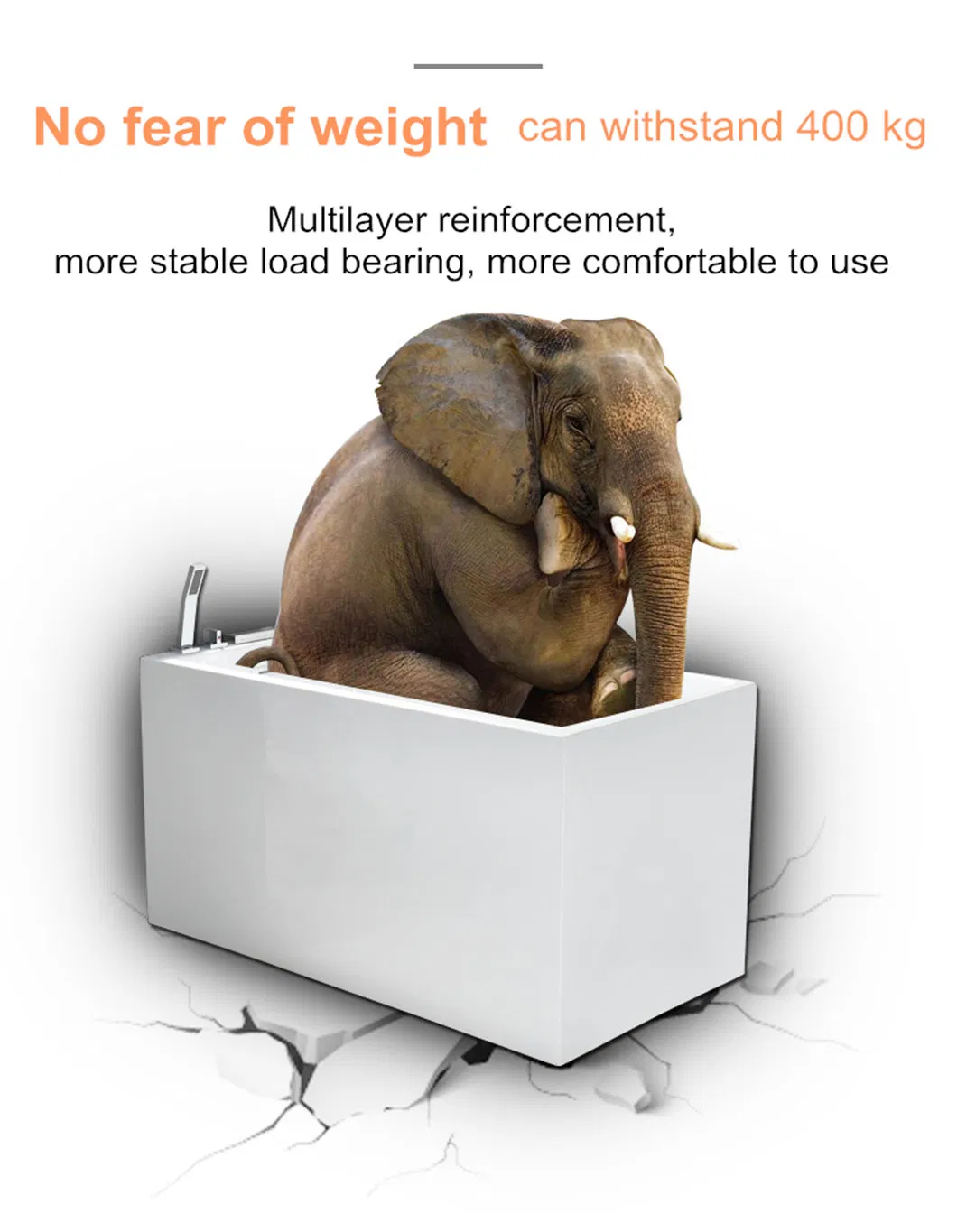 Big Shape Oval Alone Soaker Bathtub