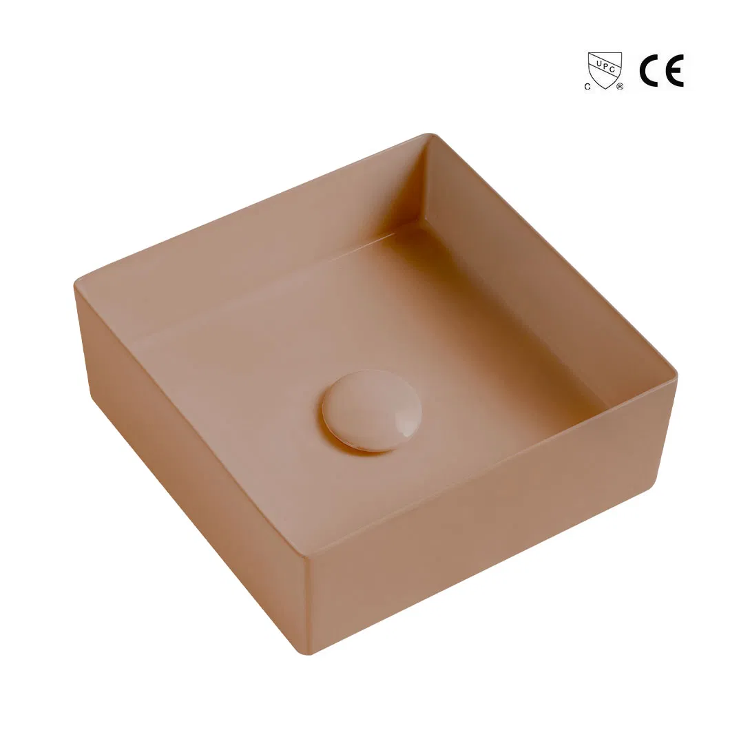 Binli Factory Direct Sales High-Quality Bathroom Ceramic Orange Color Basin Countertop Sinks
