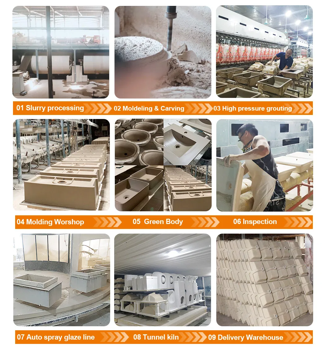 Binli Factory Direct Sales High-Quality Bathroom Ceramic Orange Color Basin Countertop Sinks