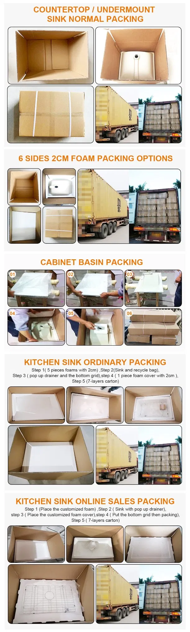 Binli Factory Direct Sales High-Quality Bathroom Ceramic Orange Color Basin Countertop Sinks