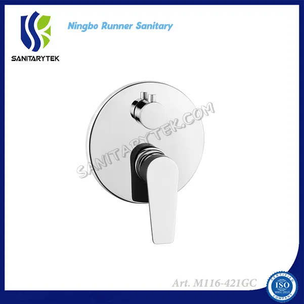 Black/Chrome Wall Mounted Round Shower Faucet Mixer (M116-420GC)