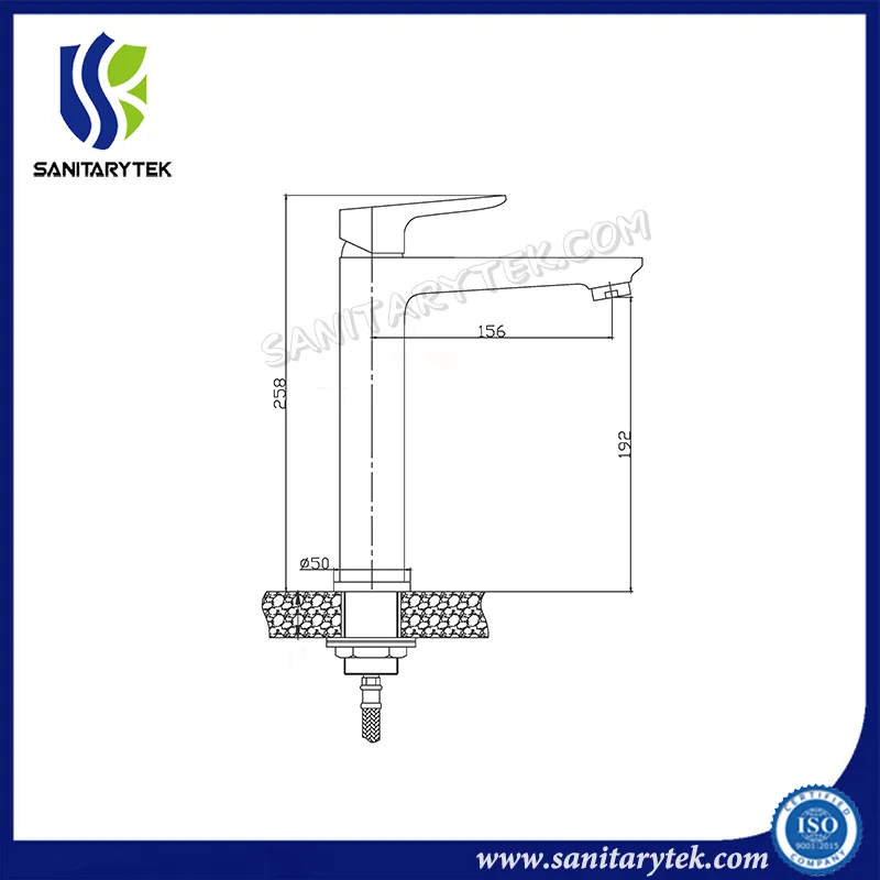 Black Matte Extended Single Lever Basin Mixer Faucet (M116-111GC)