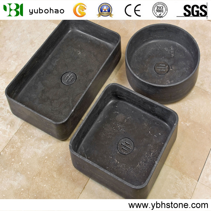 Blue Stone/Bianco Carrara Bowls, Wholesale Stone Vessel Sinks, Distributed Farm Basins, Factory Nature Stone Sinks, Manufactured Square Wash Basins