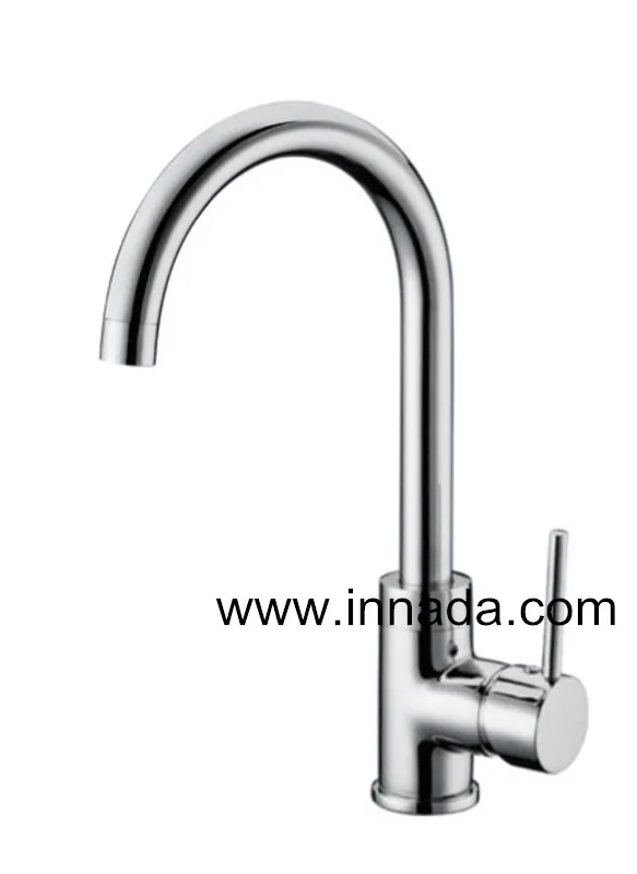Brass Chrome Plated Deck Mounted Basin Mixer Tap Kitchen Sink Faucet (NA8519-1)