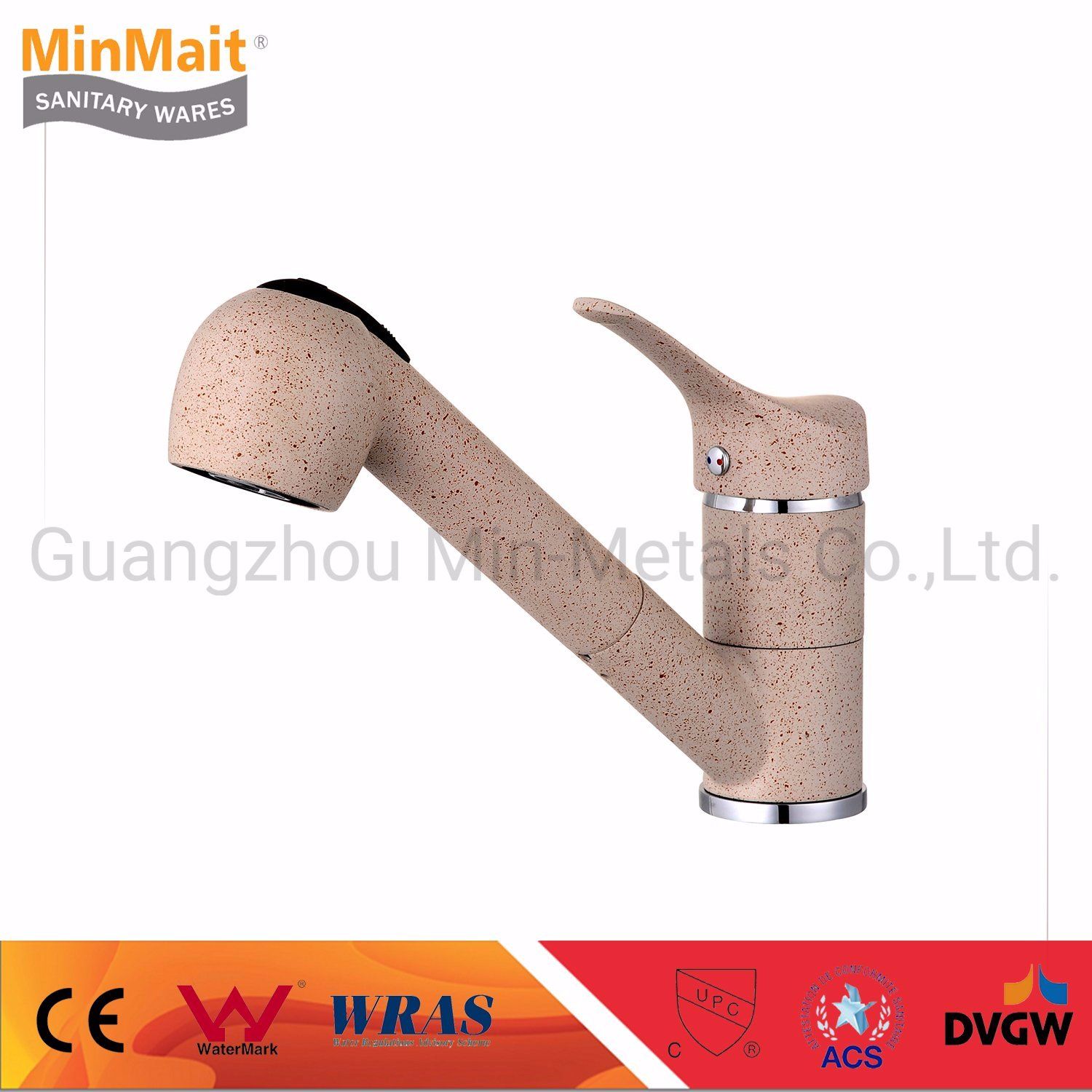 Brass Kitchen Faucet Sink Mixer Single Handle Linen Color Pull out Spray Hy- 62005