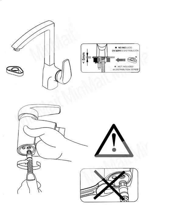 Brass Kitchen Sink Faucet Classic Mixer Chrome Plated Hy-61002
