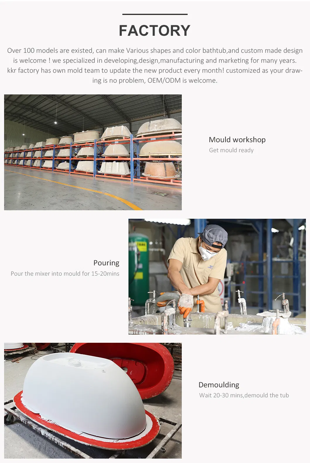 China Custom Man Made Wholesale Freestanding Stone Acrylic Bathtub
