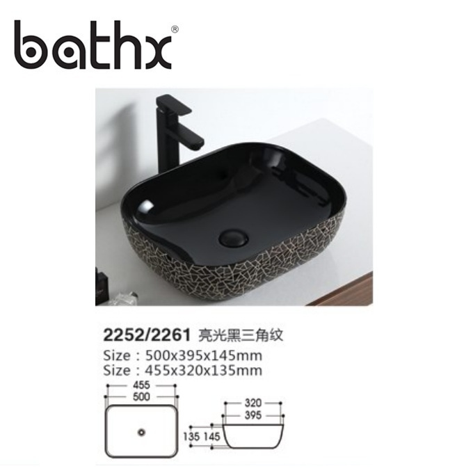 Chinese Factory Hot Sale Golden Sink Artistic Basin Ceramic Sink Bathroom Vanity Counter Top Lavatory Basin