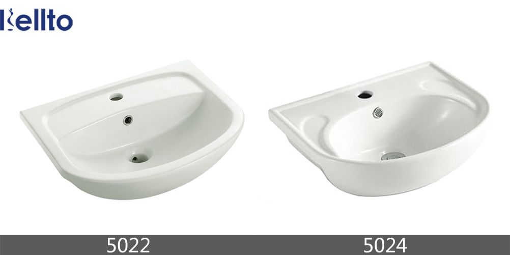 Compact semi recessed basin with vanity units (5024)
