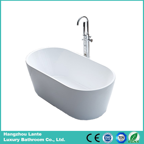 Corner Oval Shape Acrylic Soaking Fiberglass Freestanding Bathtub (LT-2B)